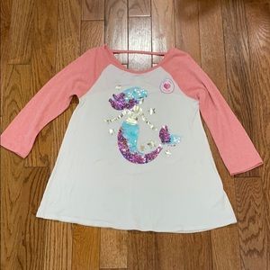 Justice mermaid flip sequin top size 12
